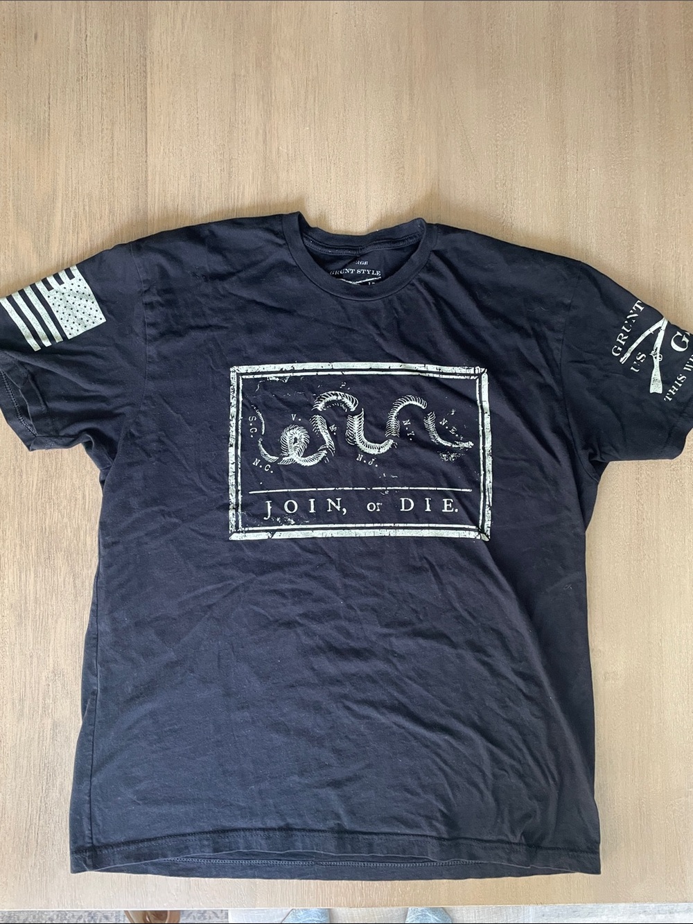 Grunt Style Black Short Sleeve 'Join, or Die' Graphic Tee